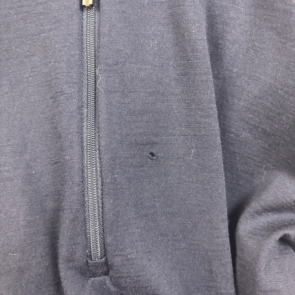 ICEBREAKER Mens Merino Wool Navy Blue 1/4 Zip Long Sleeve Baselayer Shirt Large - Picture 6 of 9